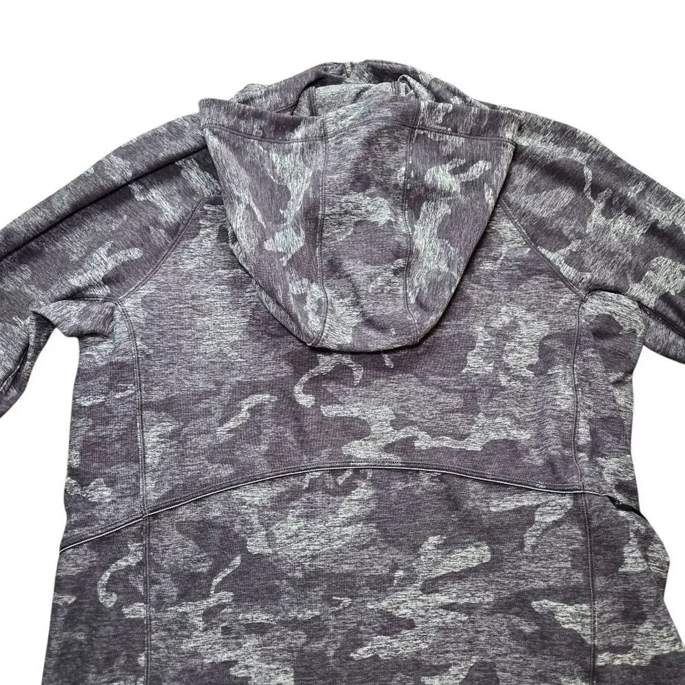 Lululemon Warm Stabilizer 1/2 Zip Hoodie Incognito Camo HTR Black Size 6 - Picture 11 of 14